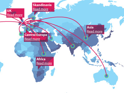 Distribution map illustration interactive map