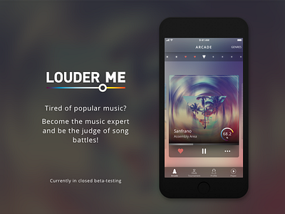 Louder.me Arcade mode game mobile music