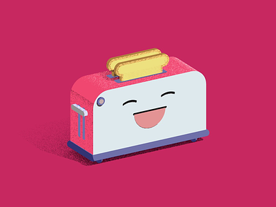 Toast 2d 3d animation cinema4d design dribbble graphic happy illustration motion pink toast