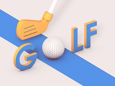 Golf adobe animation ball blue brand cinema4d gif golf graphic logo motion sport