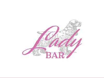 Lady Bar Logo bar bar brand bar logo branding cocktails concept cute design dog dog design drinks graphic design lady lady logo logo logo design logos pink sketch speakeasy