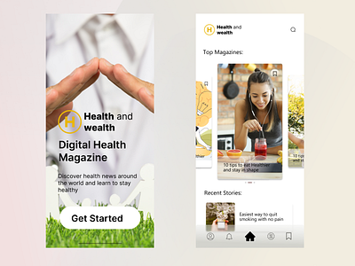 Digital Health Magazine Mobile Design design healthapp ideation inspire ios design mobiledesign ui uiux uiuxdesigner ux