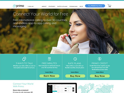 Primo Website Landing Page figma sketch webdesign website design