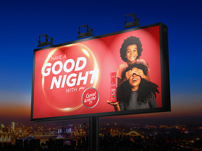 Billboard design for GoodKnight Powershots billboard brand design brand identity branding design graphic design logo typography