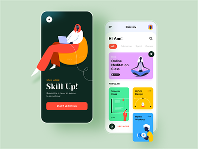 Learning App Concept app courses education illustration isolation learning mobile online quarantine ui ux