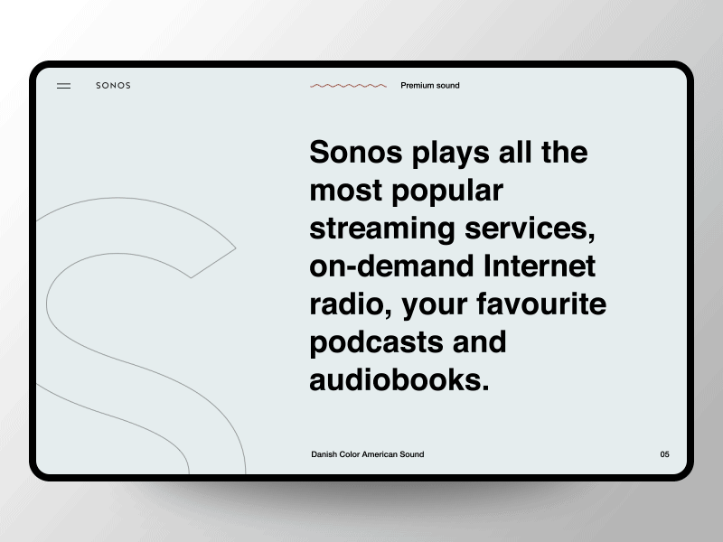 Sonos One — Smart speaker animation design helvetica minimal music smart speaker swiss typography ui ux web website