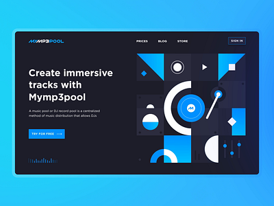 MyMP3Pool: DJ Music Landing Page after effects animation black color design dj interface landing landing page motion music ui ux web website