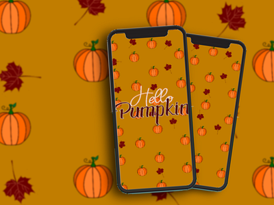 Hello Pumpkin Fall Wallpaper design graphic design illustration wallpaper