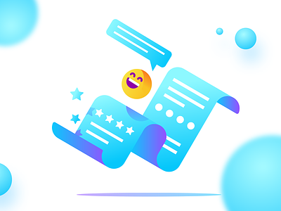 Feedback illustration emoji feedback gradient happy illustration paper rating ui