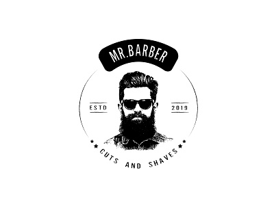 Professional creative MR.BARBER logo (2022) | Adobe Illustrator branding design graphic design illustration logo typography vector
