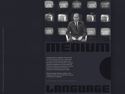 The medium is the message black and white graphic design kubik layout poster typogaphy