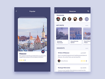 Traveler andriod app card concept interface ios travel ui