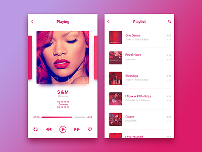 MUSIC app interface ios mobile music