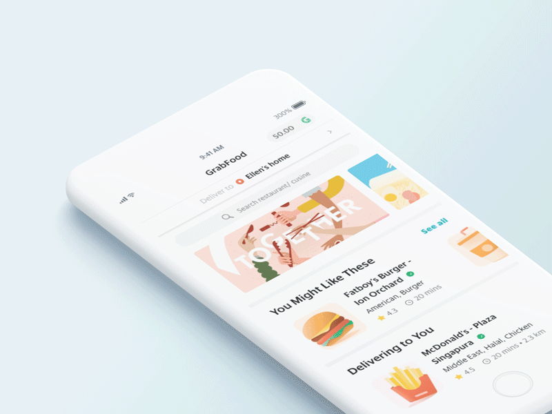 Foodies' Favorite app design food interaction interface mobile prototype ui ux