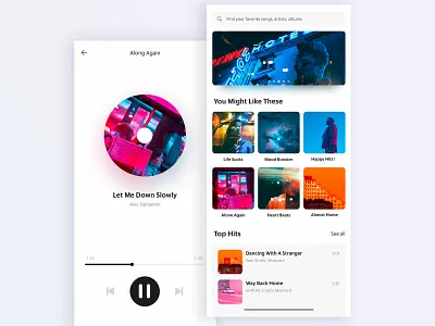 I don't talk but I listen app interface music player ui