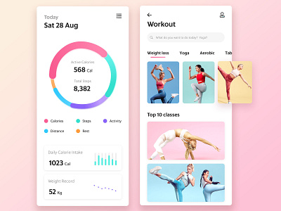 Mobile Fitness App app concept exercise fit fitness app gym app interface mobile workout app