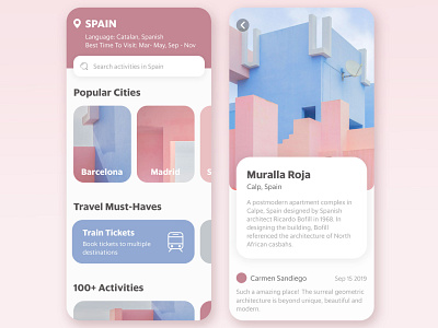 Hola Spain！ app concept design interface travel app traveler ui visual