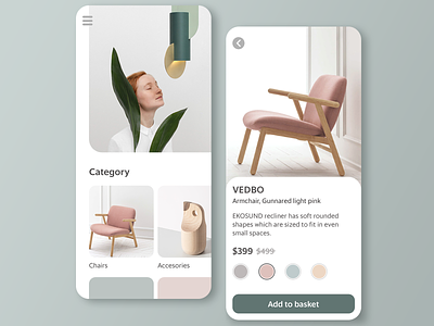 It's called HOME concept design ecommerce app furniture furniture store interface morandi nordic shopping ui
