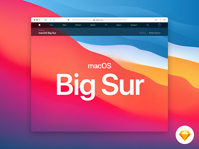 Safari Big Sur - Mockup app apple big sur browser chrome design desktop macos mockup resource safari sketch uikit web webdesign website