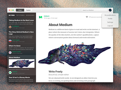 Medium Client for Mac app client interface mac medium osx ui ux