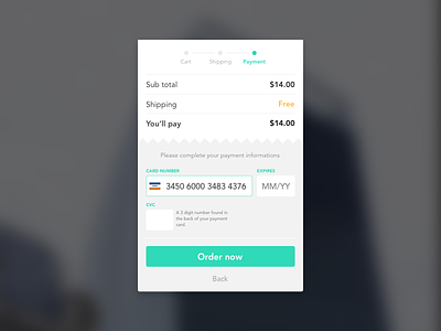 Day 002 - Credit Card Checkout card cart checkout dailyui payment shopping ui ux