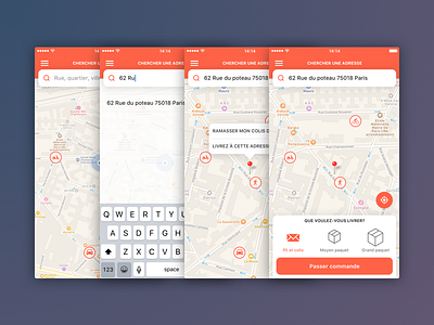 Delivery App app delivery interface design ios iphone location maps mobile ui ux