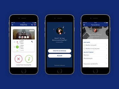 MelloPlot : Tinder-like app for Musicians android card ui cards ios iphone music product design tinder ui uidesign ux uxdesign