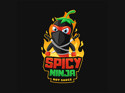 Hot Sauce Logo Design brand mascot branding cartoon cartoon illustration design graphic design hot sauce illustration illustrator logo design logo mascot mascot mascot design mascot illustration ninja brand
