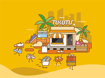 TUKUTU App android app design app branding character design fanpage icon illustration orange tukutu shopping app sneakers startup tukutu ui web