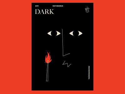 Dark - Inktober shot design flat illustration poster poster design vector