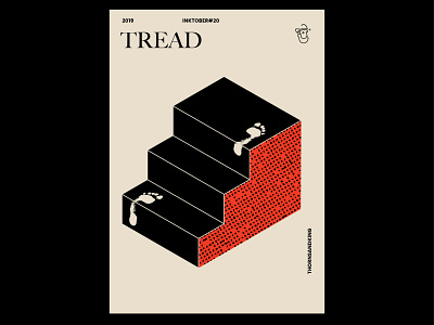 Tread - Inktober shot design flat illustration poster poster design vector