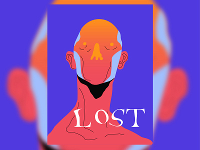 Lost design flat illustration poster poster design vector