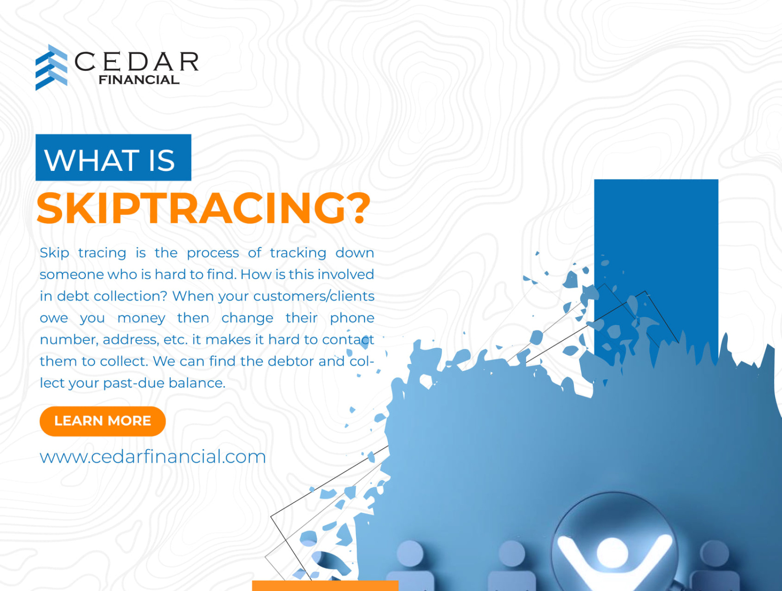 What is Skip Tracing? by Cedar Financial on Dribbble