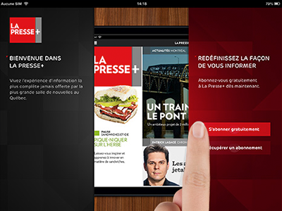 welcome screen - La Presse+ app lapresse tablet welcome