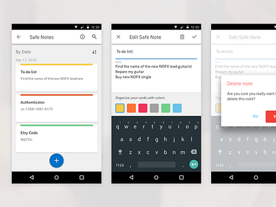 Safe Notes android material safe notes