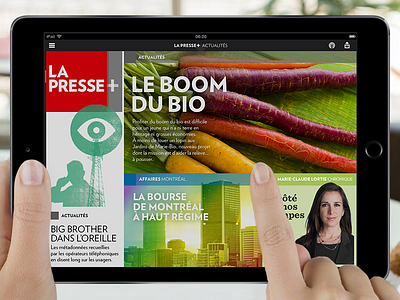 La Presse+ Edition cover layout app cover design grid system newspaper structure