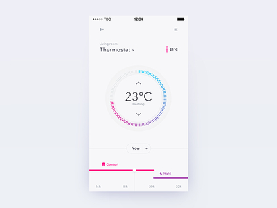 Day 010 - Smart Home app automation home ios knob smart smart home temperature thermostat ui