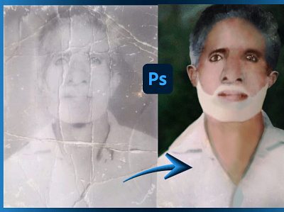 Old photo recovery with PS colorizing editing oldimagerecovery photoshop portrait retouching