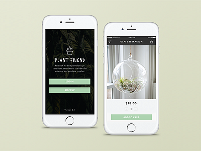 Plant Friend debut ecommerce first shot ios mockup plants sketch utility