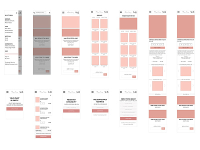 Mobile Wireframes with a Splash of Color app design ecommerce ios mobile design shopify ui ux