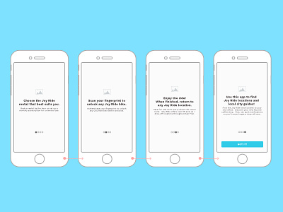 Joy Ride Onboarding Wireframe Feature ios mobile mobile design ux wireframe