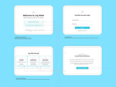 Joy Ride Kiosk Wireframe Feature