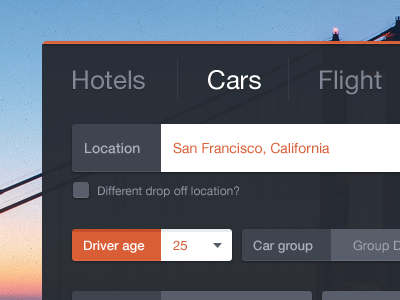 Simple search booking box button calendar car clean design dropdown field flat flight form hire hotel input photo search simple web website