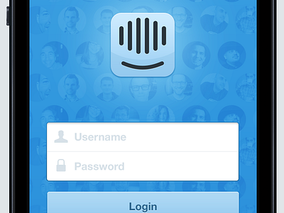 Simple login screen app blue business button icon input intercom iphone login logo mobile web