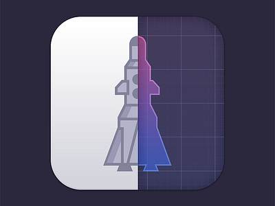 Super tiny project icon [WIP] app blue flat icon ios iphone mobile phone print rocket