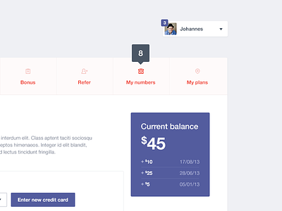 Simple dashboard concept admin concept dashboard flat menu purple red simple user
