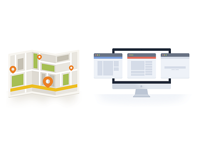 Icons [wip] browser clean display icon illustration landing map pin simple web website