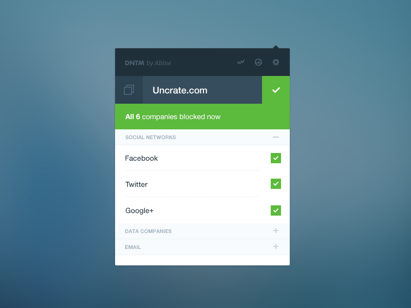 Do Not Track Me widget [wip] by Frantisek Kusovsky on Dribbble