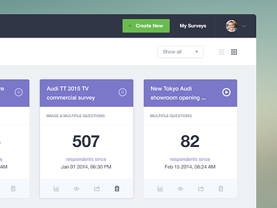 Survey dashboard [wip] button customer dashboard interface survey ui user web website widget