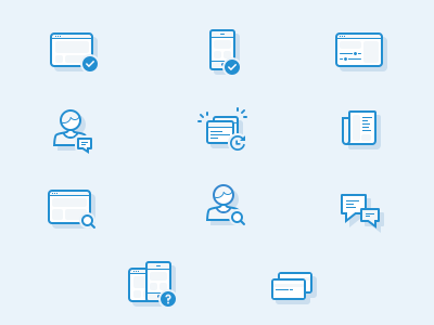 Intercons [wip] blue docs glyph icon illustration landing startup web website